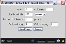 insert table